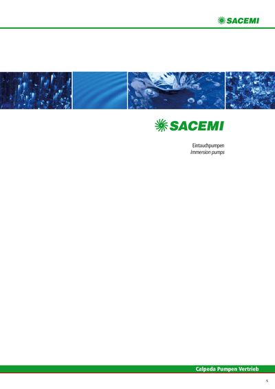 Calpeda SPV 12 IMM 40/A EPC 63C Submersible Pump Product Leaflet - cover page