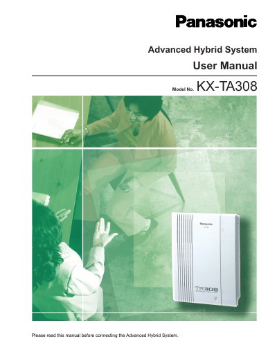 Panasonic KX-TA308 Advanced Hybrid System User Manual - cover page