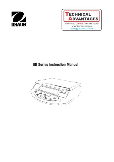 Ohaus EB Series Bench Scale User Manual - cover page