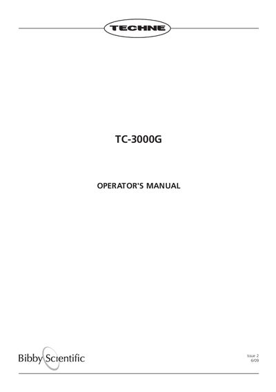 Bibby Scientific TC-3000G Operator's Manual