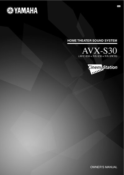 Yamaha AVX-S30 Home Theater System Owner's Manual - cover page