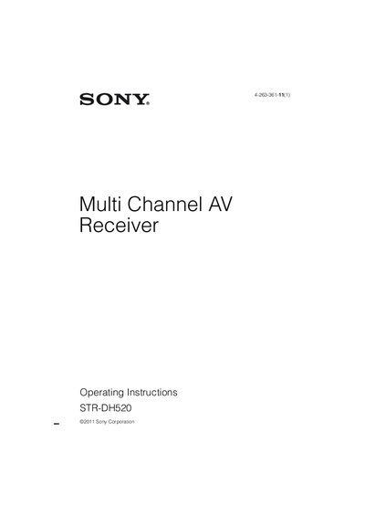 Sony STR-DH520 User Manual - cover page