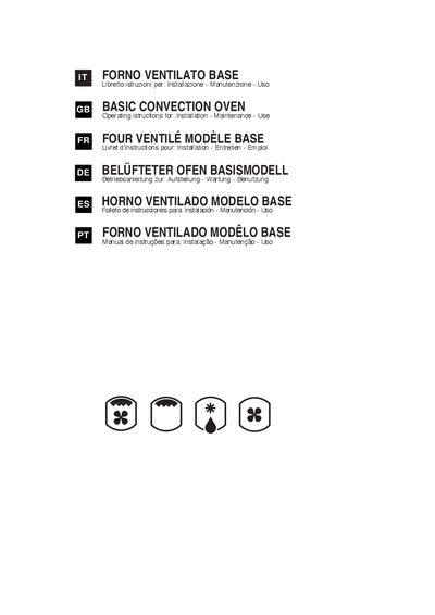 Basic Convection Oven Operating Instructions - cover page