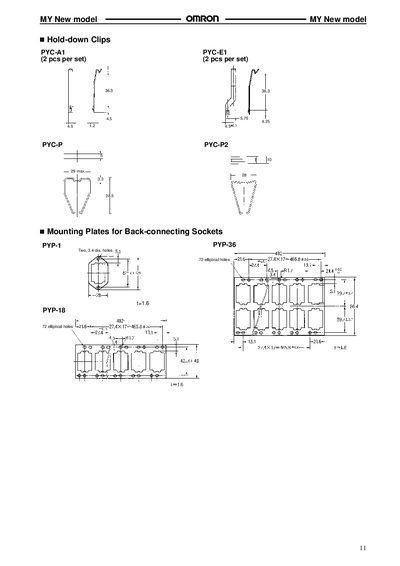 Omron MY New model Parts List - cover page
