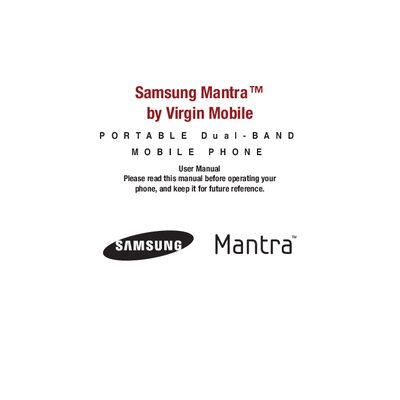 Samsung Mantra Portable Dual-Band Mobile Phone User Manual - cover page