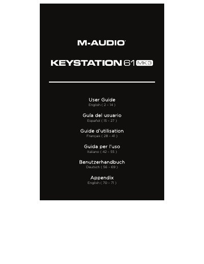 M-Audio Keystation 61 MK3 User Guide - cover page