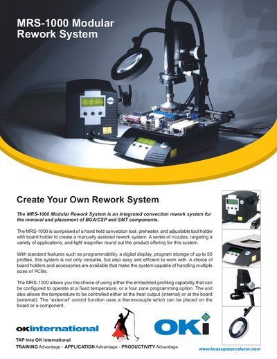 OK International MRS-1000 Modular Rework System User Manual - cover page