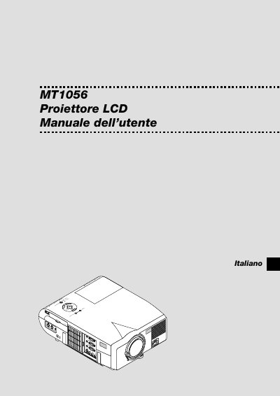 NEC MT1056 LCD Projector User Manual - cover page