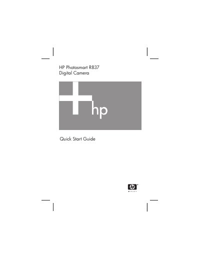 HP Photosmart R837 Digital Camera Quick Start Guide - cover page