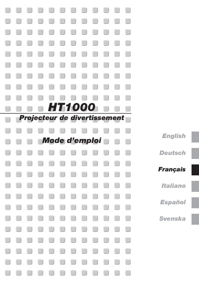 NEC HT1000 Projector User Manual - cover page