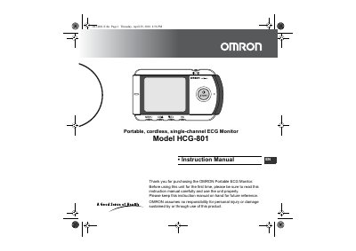 Omron HCG-801 Portable ECG Monitor Instruction Manual