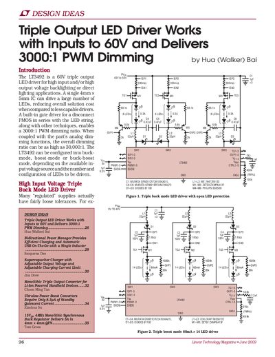 Linear Technology LT3492 Triple Output LED Driver Datasheet - cover page