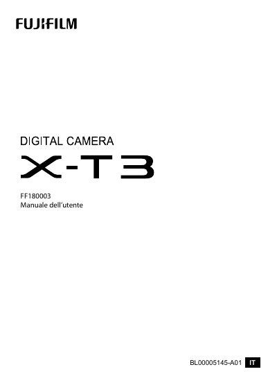 Fujifilm X-T3 Digital Camera User Manual - cover page