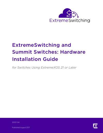 Extreme Networks ExtremeSwitching and Summit Switches Hardware Installation Guide - cover page