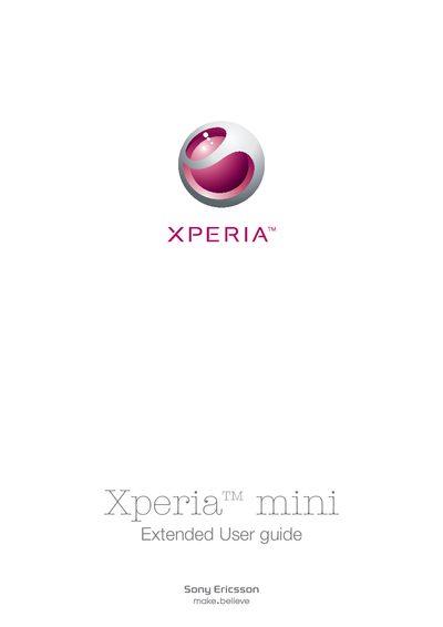 Sony Ericsson Xperia mini User Manual - cover page