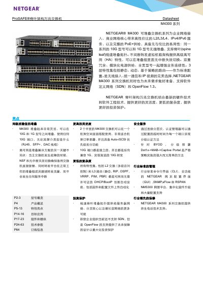NETGEAR M4300 Series 10G Switch Datasheet - cover page