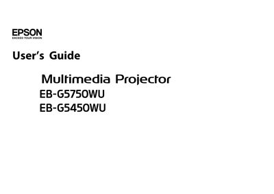 Epson EB-G5750WU / EB-G5450WU User Manual - cover page