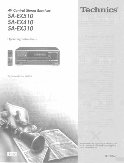 Technics SA-EX510/410/310 AV Control Stereo Receiver Operating Instructions - cover page