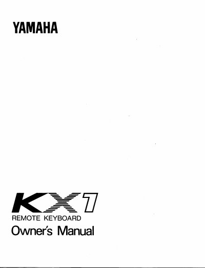 Yamaha KX1 Remote Keyboard Owner's Manual - cover page