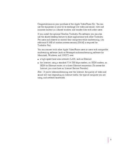 Apple VideoPhone Kit Installation and User Guide - cover page