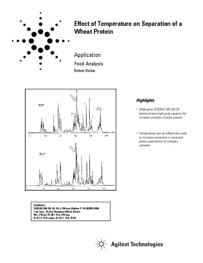 Agilent Effect of Temperature on Separation of a Wheat Protein Application Note - cover page
