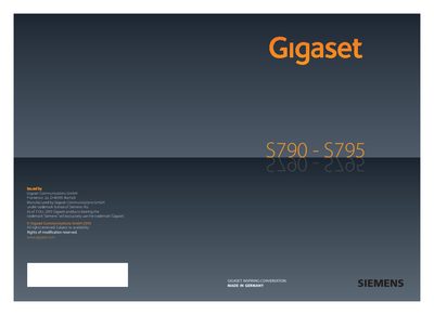 Gigaset S790/S795 User Manual - cover page