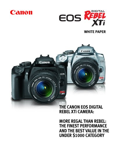 Canon EOS Digital Rebel XTi Camera White Paper - cover page