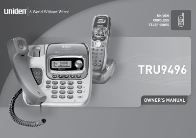 Uniden TRU9496 Cordless Phone User Manual - cover page