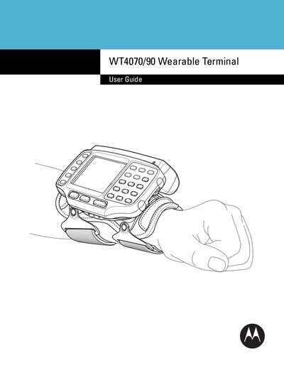 Motorola WT4070/90 Wearable Terminal User Guide - cover page