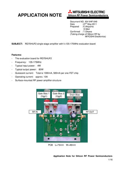 MITSUBISHI ELECTRIC AN-UHF-049 Manual - cover page