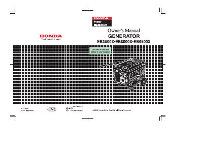 HONDA EB11000 GENERATOR user manual - cover page