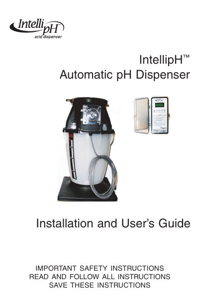 Pentair IntellipH Automatic pH Dispenser Installation and User's Guide - cover page
