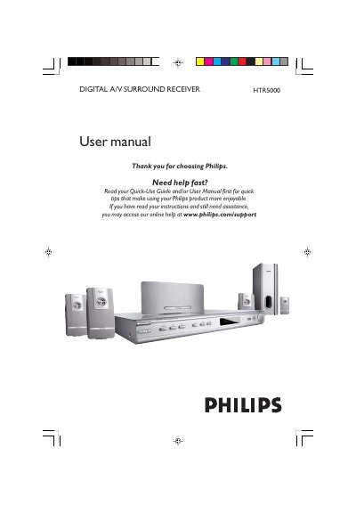 Philips HTR5000 Digital A/V Surround Receiver User Manual - cover page