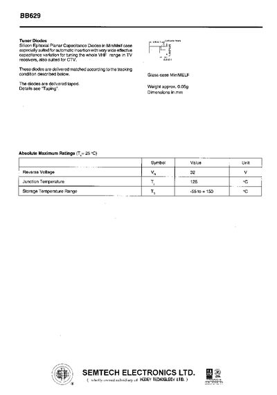 Semtech BB629 Datasheet - cover page