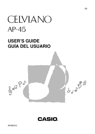 Casio AP-45 Digital Piano User's Guide