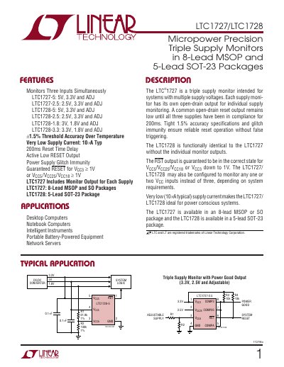Linear Technology LTC1727/LTC1728 Datasheet