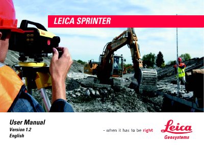 Leica SPRINTER 100/100M/200/200M User Manual