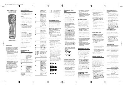 RadioShack 4-in-One Remote User Manual - cover page