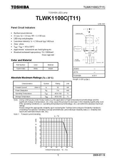 TOSHIBA - TLWK1100C(T11) handbook - cover page