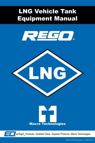 RegO LNG-545 LNG Vehicle Tank Equipment Manual - cover page