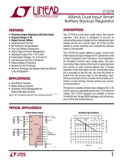 Linear Technology LT1579 Datasheet - cover page