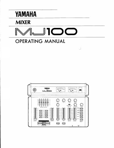 Yamaha MJ100 Mixer Operating Manual - cover page
