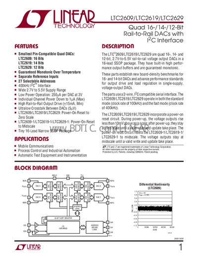 Linear Technology LTC2609/LTC2619/LTC2629 Datasheet - cover page