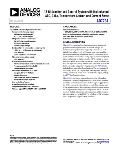 Analog Devices AD7294 Product Handbook - cover page