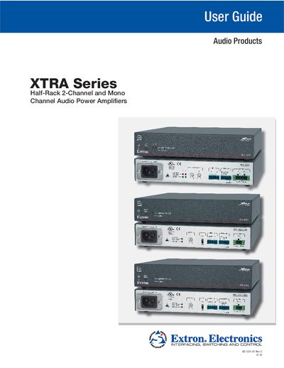 Extron XTRA Series Audio Power Amplifier User Guide - cover page