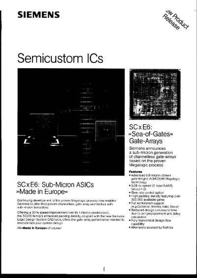 Siemens SCxE6 Semicustom ICs Datasheet - cover page
