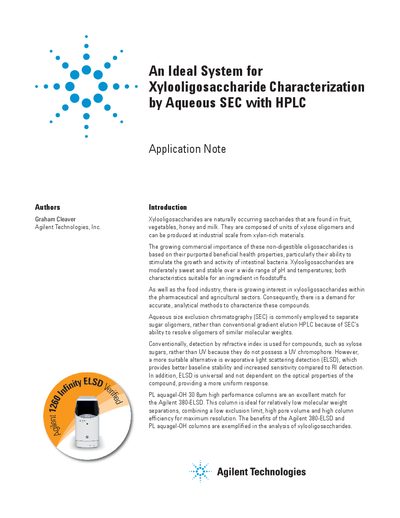 Agilent 380-ELSD Application Note for Xylooligosaccharide Characterization - cover page