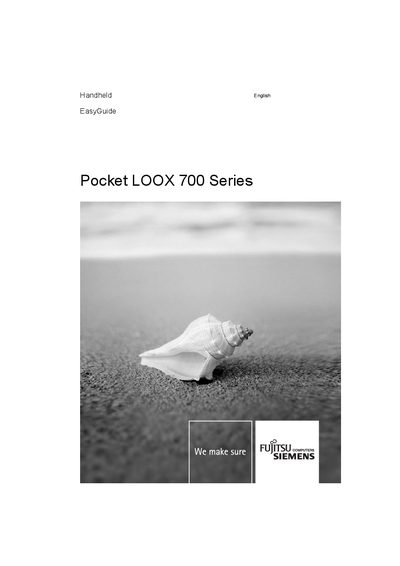 Fujitsu Siemens LOOX 700 Series Pocket PC User Manual - cover page