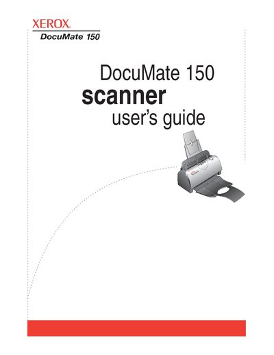 Xerox DocuMate 150 Scanner User's Guide - cover page