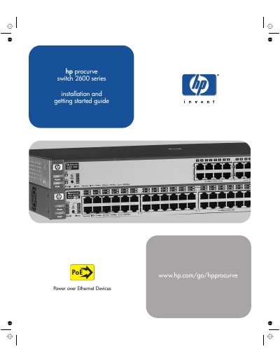 HP ProCurve Switch 2600 Series Installation and Getting Started Guide